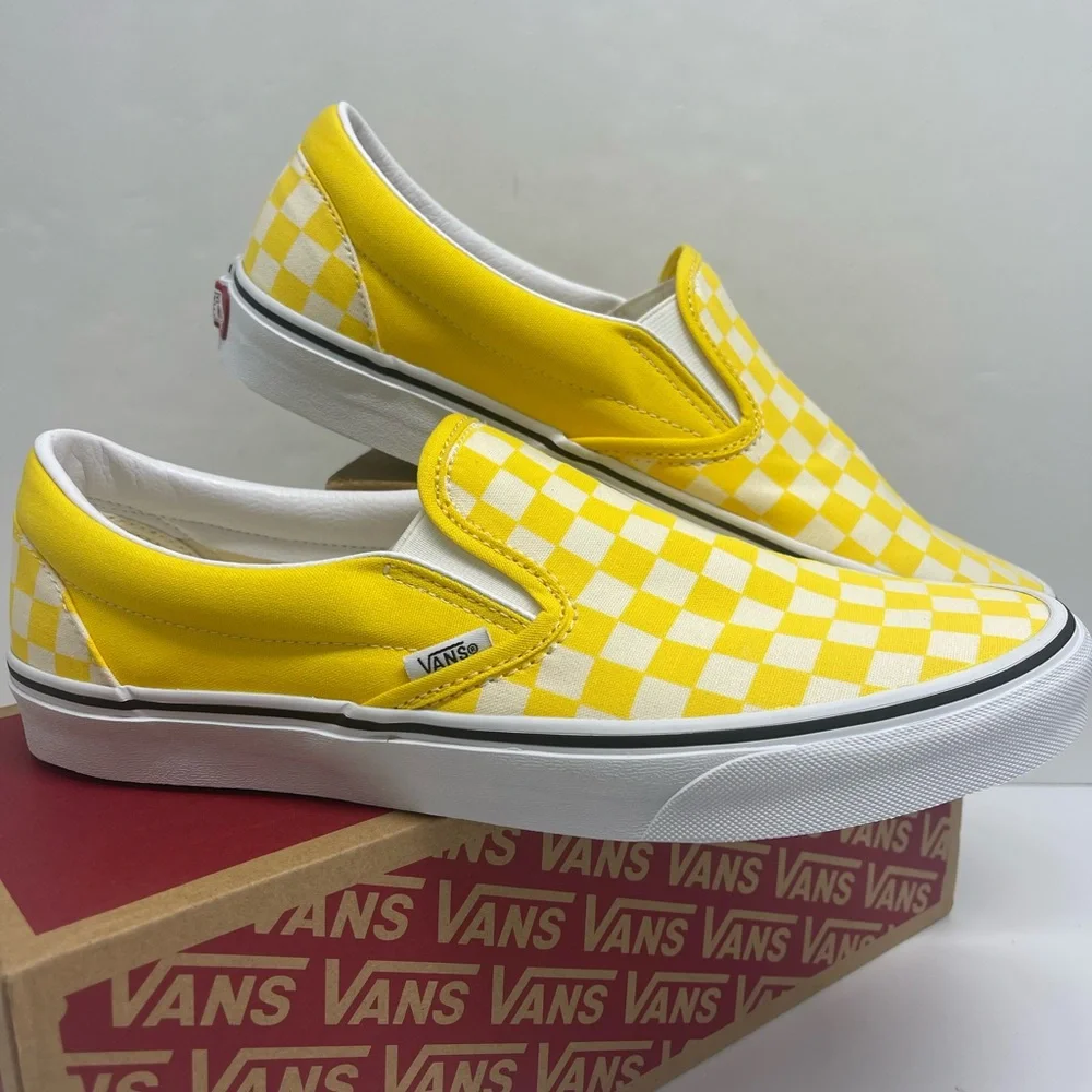 Vans Men’s Classic Slip-On
(Checkerboard) Cyber Yellow Sneakers 
VN0A33TB42Z - Picture 9 of 16